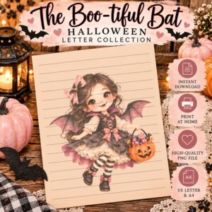 The Boo-tiful Bat Halloween Letter Collection printable letter paper
